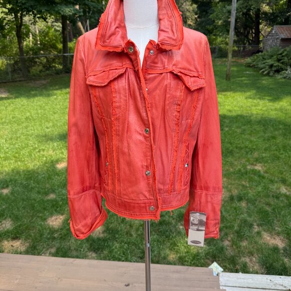 Overland Coraline Washed Lambskin Leather Jacket Large NWT - Picture 6 of 12